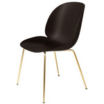 Beetle Dining Chair - Brass Semi Matte / Mocha Brown