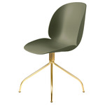 Beetle Swivel Meeting Chair - Brass Semi Matte / Fern Green