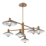 Cirrus Mobile Chandelier - Novel Brass / Clear Granite