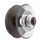 Cirrus Wall Sconce / Ceiling Flush Light - Flat Bronze / Clear Granite