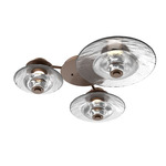 Cirrus Hub & Spoke Ceiling / Wall Sconce - Burnished Bronze / Clear Granite
