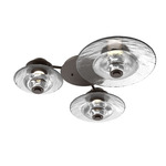Cirrus Hub & Spoke Ceiling / Wall Sconce - Flat Bronze / Clear Granite