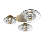 Cirrus Hub & Spoke Ceiling / Wall Sconce - Gilded Brass / Clear Granite
