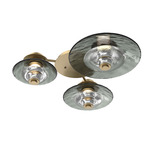 Cirrus Hub & Spoke Ceiling / Wall Sconce - Gilded Brass / Smoke Granite