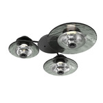 Cirrus Hub & Spoke Ceiling / Wall Sconce - Matte Black / Smoke Granite