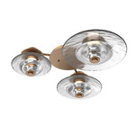 Cirrus Hub & Spoke Ceiling / Wall Sconce - Novel Brass / Clear Granite