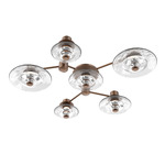 Cirrus Hub & Spoke Ceiling / Wall Sconce - Burnished Bronze / Clear Granite