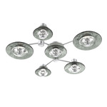 Cirrus Hub & Spoke Ceiling / Wall Sconce - Classic Silver / Smoke Granite
