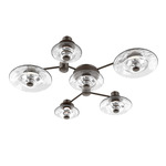 Cirrus Hub & Spoke Ceiling / Wall Sconce - Flat Bronze / Clear Granite