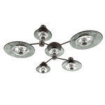 Cirrus Hub & Spoke Ceiling / Wall Sconce - Flat Bronze / Smoke Granite