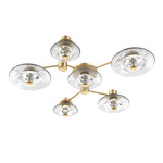 Cirrus Hub & Spoke Ceiling / Wall Sconce - Gilded Brass / Clear Granite