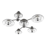 Cirrus Hub & Spoke Ceiling / Wall Sconce - Graphite / Clear Granite