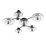 Cirrus Hub & Spoke Ceiling / Wall Sconce - Matte Black / Clear Granite
