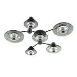 Cirrus Hub & Spoke Ceiling / Wall Sconce - Matte Black / Smoke Granite