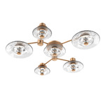 Cirrus Hub & Spoke Ceiling / Wall Sconce - Novel Brass / Clear Granite