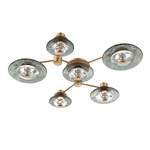 Cirrus Hub & Spoke Ceiling / Wall Sconce - Novel Brass / Smoke Granite