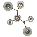 Cirrus Hub & Spoke Linear Ceiling / Wall Sconce - Burnished Bronze / Smoke Granite