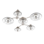 Cirrus Hub & Spoke Linear Ceiling / Wall Sconce - Beige Silver / Clear Granite
