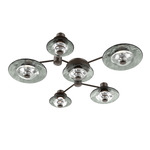 Cirrus Hub & Spoke Linear Ceiling / Wall Sconce - Flat Bronze / Smoke Granite