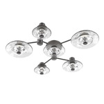 Cirrus Hub & Spoke Linear Ceiling / Wall Sconce - Graphite / Clear Granite