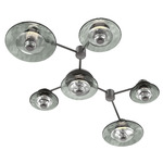 Cirrus Hub & Spoke Linear Ceiling / Wall Sconce - Graphite / Smoke Granite