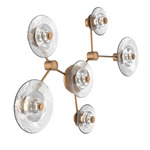 Cirrus Hub & Spoke Linear Ceiling / Wall Sconce - Novel Brass / Clear Granite