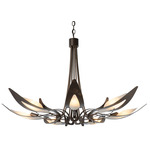 Parasol Chandelier - Bronze / White Art
