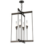 Lilium Cage Chandelier - Oil Rubbed Bronze / Frosted
