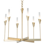 Lilium Chandelier - Modern Brass / Frosted