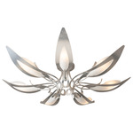 Parasol Semi Flush Ceiling Light - Sterling / White Art