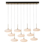 Clouds LV Linear Multi Light Pendant - Modern Brass / Shell Glass