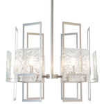 Geo Chandelier - Sterling / Clear