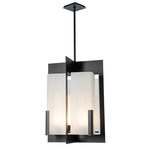 Summit Lantern Pendant - Black / Frosted