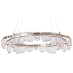 Riverbed Circular Chandelier - Sterling / Clear