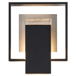Shadow Box Outdoor Dark Sky Wall Sconce - Coastal Black / Coastal Burnished Steel