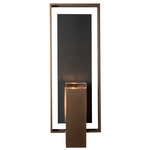 Shadow Box Outdoor Dark Sky Slate Large Wall Sconce - Coastal Bronze / Clear