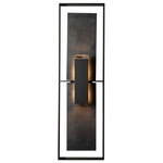 Shadow Box Outdoor Dark Sky Tall Slate Wall Sconce - Coastal Black / Clear