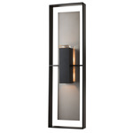 Shadow Box Outdoor Dark Sky Tall Wall Sconce - Coastal Black / Coastal Burnished Steel