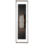 Shadow Box Outdoor Dark Sky Tall Slate Wall Sconce - Coastal Burnished Steel / Clear