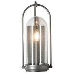 Davis Outdoor Wall Sconce - Coastal Burnished Steel / Seeded Clear