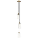 Crown Point 103B Multi Light Pendant - Brushed Brass / Clear