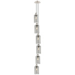 Crown Point 6LT Multi Light Pendant - Polished Nickel / Light Smoke