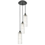 Crown Point G434 Long 3LT Multi Pendant - Matte Black / Deco Swirl