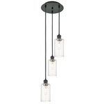 Crown Point Short Round Multi Light Pendant - Matte Black / Clear