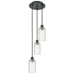Crown Point Short Round Multi Light Pendant - Matte Black / Deco Swirl