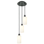 Crown Point Short Round Multi Light Pendant - Matte Black / White