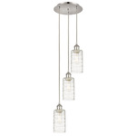 Crown Point Short Round Multi Light Pendant - Polished Nickel / Deco Swirl