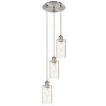 Crown Point Short Round Multi Light Pendant - Brushed Satin Nickel / Seedy