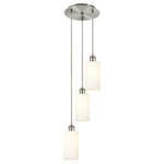 Crown Point Short Round Multi Light Pendant - Brushed Satin Nickel / White
