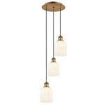 Bridal Veil 113B Multi Light Pendant - Brushed Brass / Gloss White